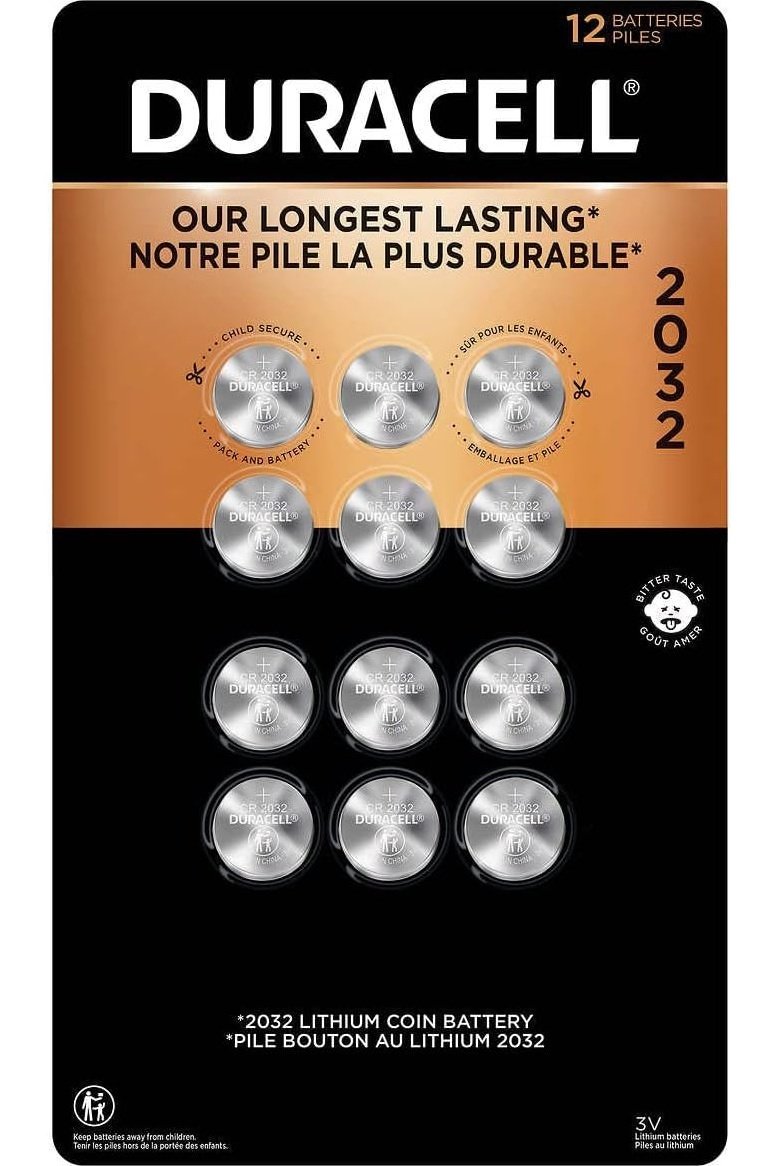 Duracell  2032 3V Lithium Coin Battery  Long Lasting Battery - 12 Count