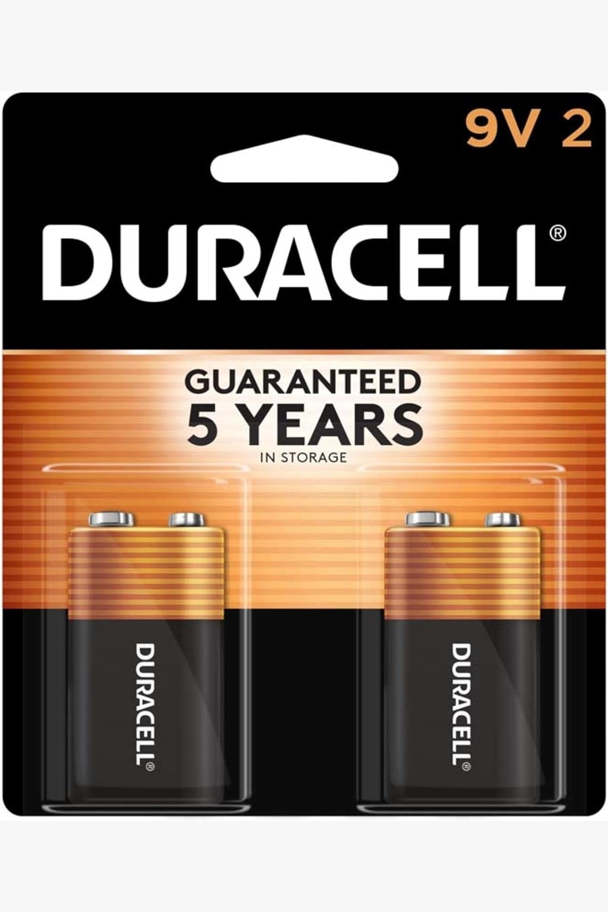 Duracell  CopperTop 9V Alkaline Batteries with Long Lasting Power - 2 Count