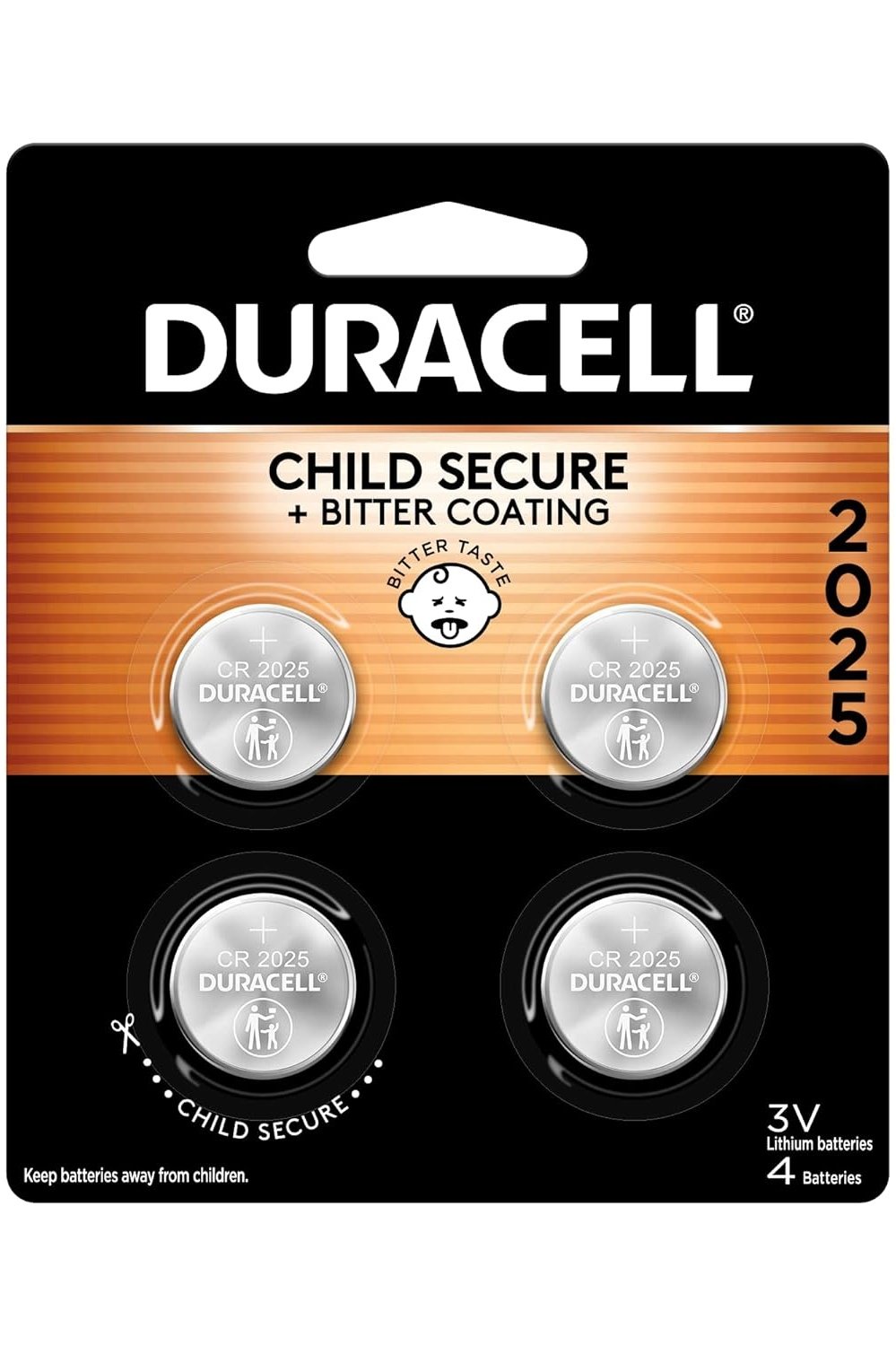 Duracell  2025 3V Lithium Coin Battery  Long Lasting Battery - 4 Count