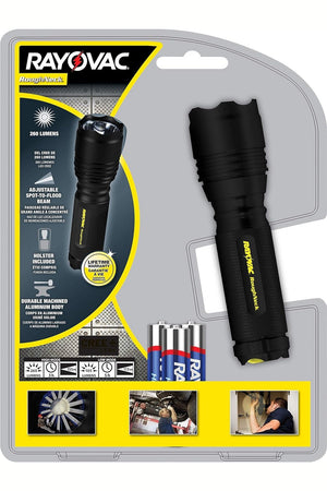 Rayovac Roughneck LED Flashlight, Bright Flashlight for Running, Camping Gear and Emergencies, EDC Flashlight with Holster and AAA Batteries Included
