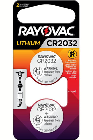 Rayovac CR2032 3V Batteries, 3 Volt Battery Lithium Coin - 2 Count